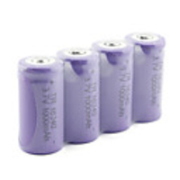 1000mAh 16340 Rechargeable Lion Battery (4-Pack Purple)