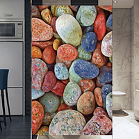 10050cm Colorful Rock No Glue Window Film Privacy Vinyl Static Privacy Glass Sticker Home Kitchen Office Bathroom Decorative Colored Stone Glass Film miniinthebox