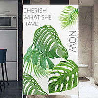 10050cm Window Film Vinyl Static Privacy Glass Sticker Home Kitchen Office Decorative Fresh Green Leaves Glass Film No Glue miniinthebox