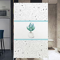 10050cm Window Film Vinyl Static Privacy Glass Sticker Home Kitchen Office Decorative Purple Flower Potted Plant Glass Film No Glue miniinthebox