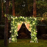 100LED 10m Simulation Rattan Wall Hanging Ornament Artificial Plants Creeper Vine Plastic Green Leaf Ivy DIY Wedding Garland Decor miniinthebox