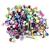 100pcs 14g tongue rings assorted surgical stainless,  multicolour,  size no size