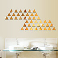 100pcs 3D Mirror Wall Stickers DIY Acrylic Triangl Mirror Sticker Decals Self-Adhesive Bedroom Wallpaper Decorative Home Decor