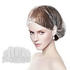 100pcs Disposable Shower Caps Beauty Salon Cap Protection Mushroom Cap Pleated Anti Dust Clear Hat Spa Salon Accessories
