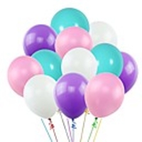 100pcs unicorn balloons,  white purple pink blue assorted latex balloons for unicorn mermaid wedding baby shower birthday party decorations,  2 rolls of ribbon