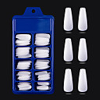 100pcs Wear a Small Blue Box Full of Ballet False Nails Color Solid Color Nail Patch False Nail Tips with Case for Nail Salons and DIY