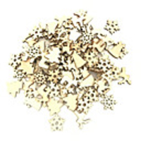 100pcs Wooden Christmas Tree Ornaments Mini Snowflake Tree Hanging Pendants Christmas Decorations for Home Premium Year Gift