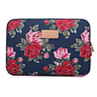 10.1 11.6 13.3 Canvas Laptop Sleeves Fabrics Flower Laptop Bag for Macbook/Surface/HP/Dell/Samsung/Sony Etc