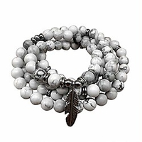 108 bead japa mala meditation bracelet necklace for men or womens yoga jewelry (howlite)