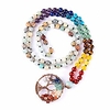 108 mala beads bracelet - 7 chakra tree of life real healing gemstone yoga meditation hand knotted mala prayer bead necklace(amazonite)