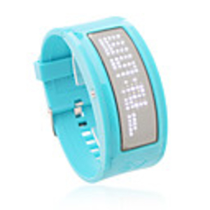 108 White LED Lights Blue Band Wrist Watch with 10 Welcome Letters Importable
