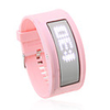 108 White LED Lights Pink Band Wrist Watch with 10 Welcome Letters Importable