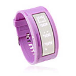 108 White LED Lights Purple Band Wrist Watch with 10 Welcome Letters Importable