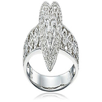 10k white gold diamond heart ring (0.03 cttw,  i-j color,  i2-i3 clarity),  size 9