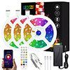 10M 20M 30M 40M LED Strip Lights RGB LED Light Strip Music Sync LED Strip 2835 SMD Color Changing LED Strip Light and 32 Keys Remote Bluetooth Controller for Bedroom Home TV Back Lights