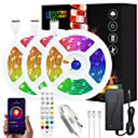 10M 20M 30M 40M LED Strip Lights RGB LED Light Strip Music Sync LED Strip 2835 SMD Color Changing LED Strip Light and 32 Keys Remote Bluetooth Controller for Bedroom Home TV Back Lights