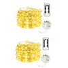 10m String Lights 100 LEDs EL 1 13Keys Remote Controller 2pcs Warm White Halloween Christmas Waterproof Outdoor Party AA Batteries Powered
