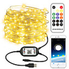 10m String Lights 100 LEDs EL 17-Key Remote Controller 2pcs 1pc Warm White Halloween Christmas Waterproof Outdoor Decorative USB Powered