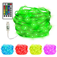 10m String Lights 100 LEDs EL 2pcs 1pc Multi Color Halloween Christmas Waterproof Outdoor Party USB Powered AA Batteries Powered
