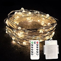 10m String Lights 100 LEDs SMD 0603 1 13Keys Remote Controller 1pc Warm White White Multi Color Waterproof Creative Cuttable AA Batteries Powered