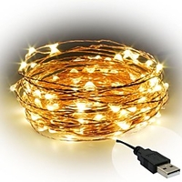 10m String Lights 100 LEDs SMD 0603 Warm White White Red Cuttable Party Decorative 5 V IP65