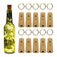 10pcs 15-LED 0.75M Copper Wire Bottle Stopper String Lights for Glass Craft Bottle Fairy Valentines Wedding Decoration Party