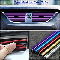 10Pcs 20cm Universal Car Air Conditioner Outlet Decorative U Shape Moulding Trim Strips Decor Car Styling Accessories