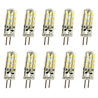 10pcs 20pcs G4 1W LED Bi-pin Lights 120 lm 24 LED Beads 12V 3014SMD 10W 20W Halogen Bulb Equivalent Warm White Cold White RoHS miniinthebox