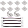 10PCS 4 Pin LED Strip Connector for 5050 RGB LED Strip Lights and 4PCS LED 5050 RGB Strip Light Connector 4 Conductor 10 mm Wide Strip to Strip Jump