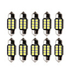 10pcs Car led c5w led bulb CANBUS 12V Festoon 31mm 36mm 39mm 41mm c5w c10w reading lamp car Interior Light 2835 SMD white