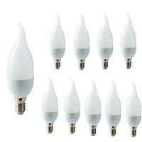 10pcs E14 LED Candle Bulb Led Light Chandelier Lamp Candle Bulbs 3W Lamps Decoration Light Warm Cool White Energy Saving miniinthebox