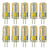 10pcs G4 5W 3014 x 48 LEDs White Light Lamps AC12V Non-dimmable Equivalent to 20W-25W T3 Halogen Track Bulb Replacement LED Bulbs