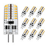 10pcs G4 5W 3014 x 48 LEDs White Light Lamps DC12V Non-dimmable Equivalent to 20W-25W T3 Halogen Track Bulb Replacement LED Bulbs