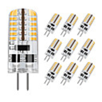 10pcs G4 5W 3014 x 48 LEDs White Light Lamps DC12V Non-dimmable Equivalent to 20W-25W T3 Halogen Track Bulb Replacement LED Bulbs