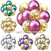 10Pcs Gold Foil Confetti Transparent Balloons Gold Star Foil Confetti Transparent Balloons Globos Birthday Party Decor