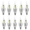 10pcs High Bright Lampara Led E14 Candle LED Bulb 5W 7W LED Light Lamp 220V Silver Cool White Ampoule miniinthebox