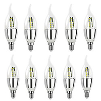 10pcs High Bright Lampara Led E14 Candle LED Bulb 5W 7W LED Light Lamp 220V Silver Cool White Ampoule miniinthebox