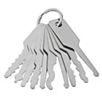 10PCS Jiggler Key Unlock Tool for Car Door Lock - Silver