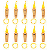 10pcs LED String Lights 2m 20 LED Flame Lights EL Warm White Torch for Halloween Christmas Bedroom Wine Bottle Decorating Waterproof Outdoor Party