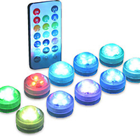 10PCS LED Submersible Light Underwater Lamp for Swimming Pool Vase Bowls Aquarium Party Wedding Decor Waterproof Battery Operated RGB(Contain Remote Controller Contain Battery)