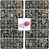 10PCS Nail Art Seal Template Nail Lace Pattren Give 1 Set Seal Tool 12x6CM