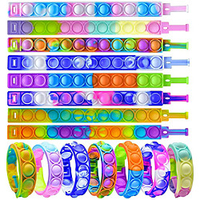 10PCS Pop Fidget Bracelets Toys Durable and AdjustableStress Relief Wristband Fidget Toys Sets Wearable Push Pop Bubbles Fidget Sensory Toy for Kids and Adults miniinthebox