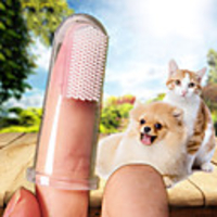 10pcs Soft Pet Finger Toothbrush Teddy Dog Brush Bad Breath Tartar Teeth Tool Dog Cat Cleaning Supplies