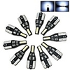 10Pcs T10 194 168 CANBUS 7020 SMD 2LED License Plate Interior Wedge Light Bulb Bright White 6000K 360 Lighting Waterproof 12V
