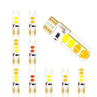 10PCS W5W T10 LED Double color Strobe LED Flash LED 194 168 W5W COB 8SMD Led Parking Bulb Auto Wedge Clearance LampCANBUS Silic miniinthebox