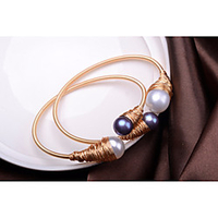 11-12mm Big Size White Dark Purple Natural Growth Round Pearl Wrap 3D Fashion Stylish Baroque 14K Gold Filled Handmade Jewelry For Anniversary Party Evening Gift Prom Date Charming amp; Fashion Bracelet miniinthebox