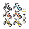 11 pcs Finger skateboards Finger bikes Finger Toys Plastics Alloy Office Desk Toys with Replacement Wheels and Tools Party Favors Kid