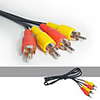 1.15M (or 3.7ft.) Standard Video/Audio Cable with Two RCA Plugs at Each End