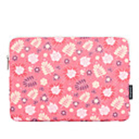 11.6 12 13.3 14 15.6 Inch Laptop Sleeve Polyester Floral Flower For Women Pink Waterpoof Shock Proof