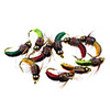12 6pcs Rock Worm Caddis nymph green/orange/red/dark green/mix colour Hot Spot Fly Fishing Flies lure baits